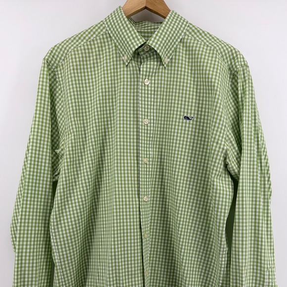 Vineyard Vines Other - Vineyard Vines Mens Slim Fit Whale Shirt Green Gingham Check Long Sleeve Medium